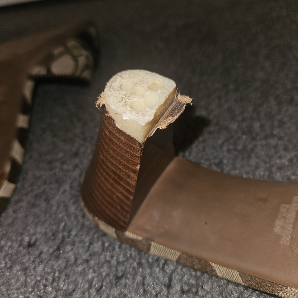 Coach Tan Signature Canvas Slide Sandals with Black Leather Trim - Picture 6 of 6